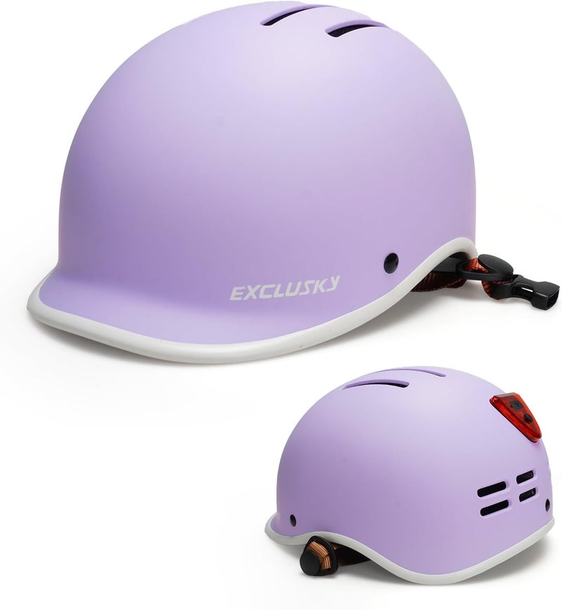EXCLUSKY Bike Helmet for Adults,Adjustable Cycling Helmet for Men & Women Safety Certified Bicycle Helmet for Commuting, Road Biking, Skating with USB Rechargeable Rear Light - Image 1